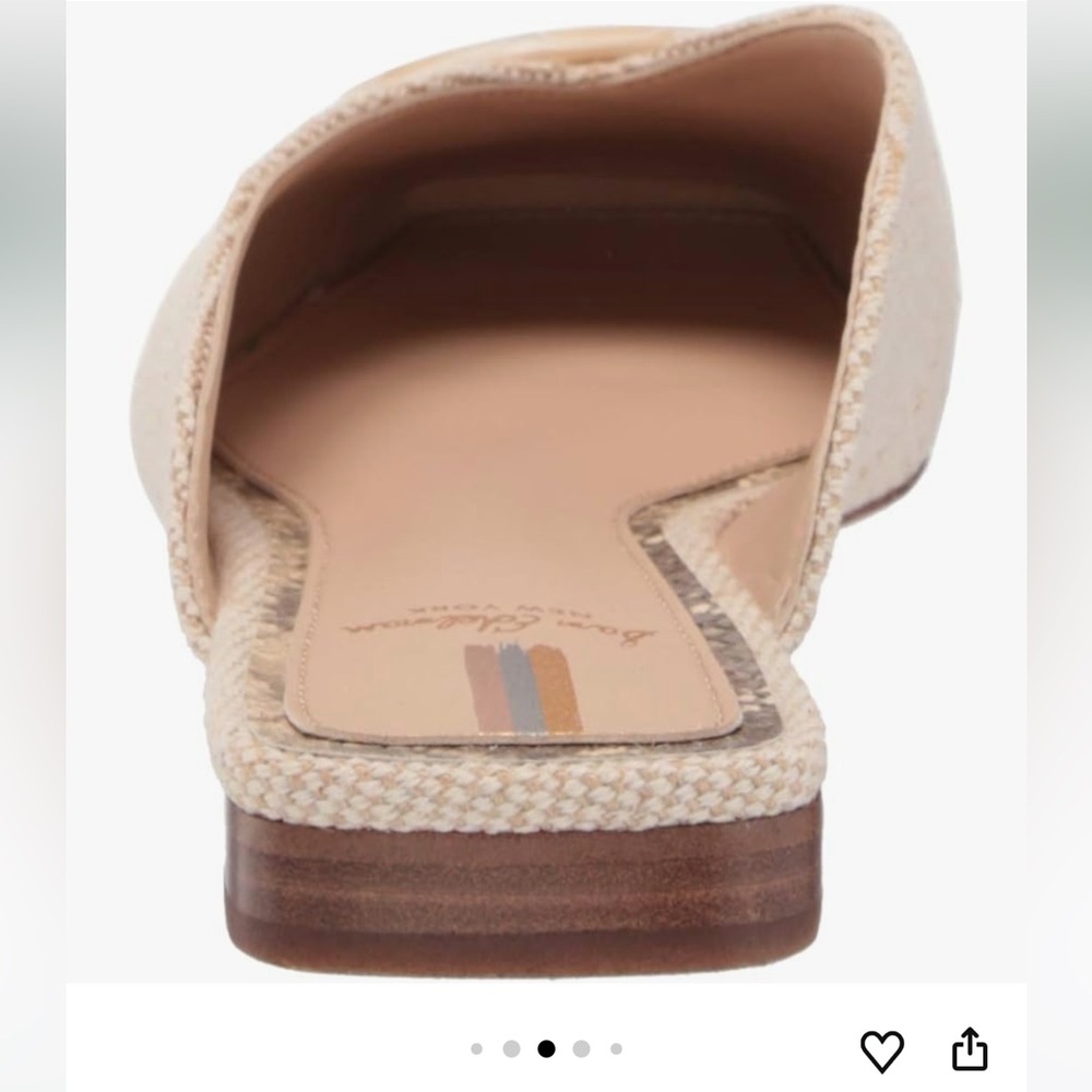 Sam Edelman Beige Woven Square-Toe Mules with Buckle - Picture 4 of 4
